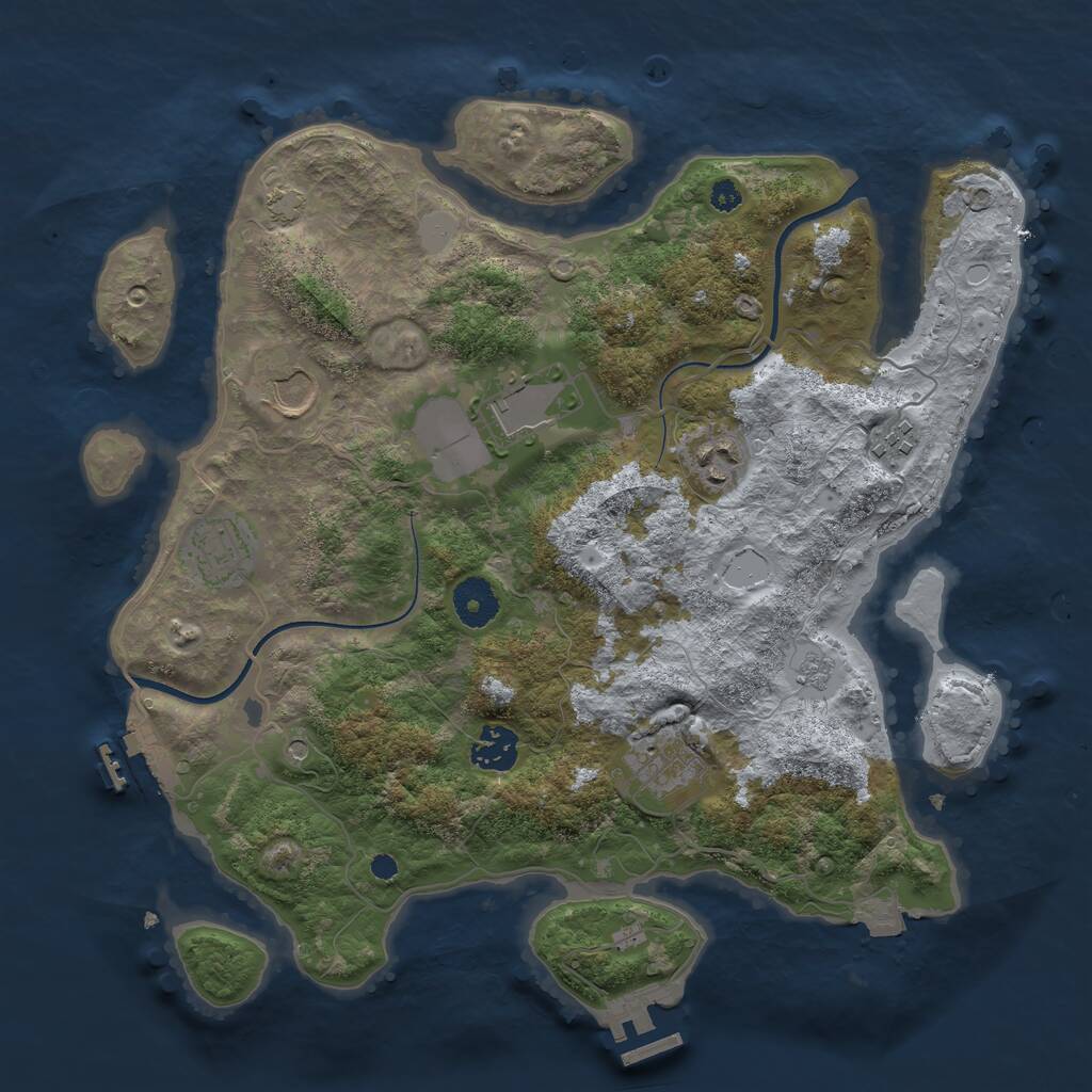 Rust Map: Procedural Map, Size: 3500, Seed: 2495894, 13 Monuments
