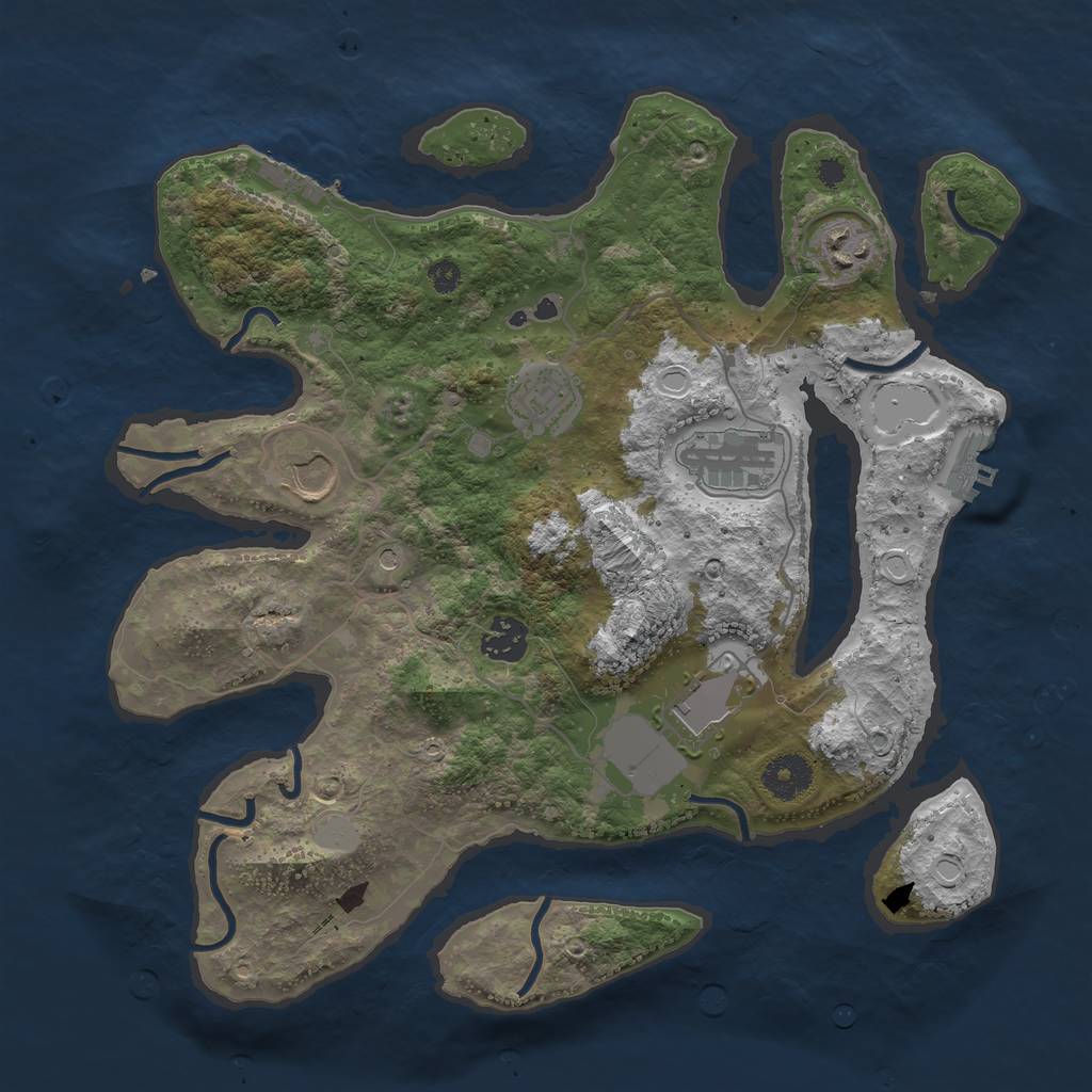 Rust Map: Procedural Map, Size: 3500, Seed: 52392867, 14 Monuments