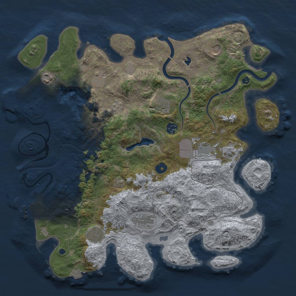 Rust Map: Procedural Map, Size: 4000, Seed: 692002, 15 Monuments