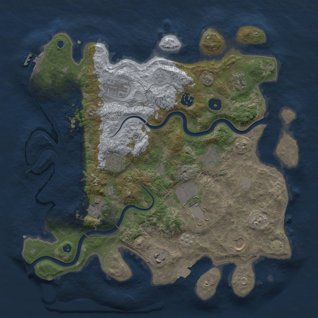 Rust Map: Procedural Map, Size: 3750, Seed: 793197, 15 Monuments