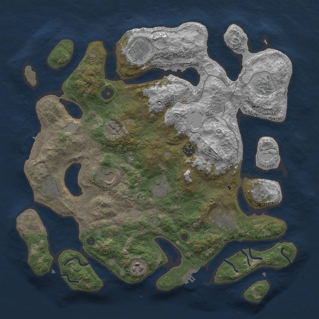 Rust Map: Procedural Map, Size: 4000, Seed: 776, 17 Monuments
