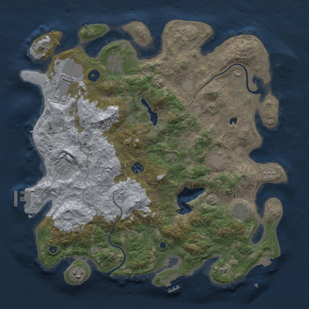 Rust Map: Procedural Map, Size: 4000, Seed: 508156, 14 Monuments