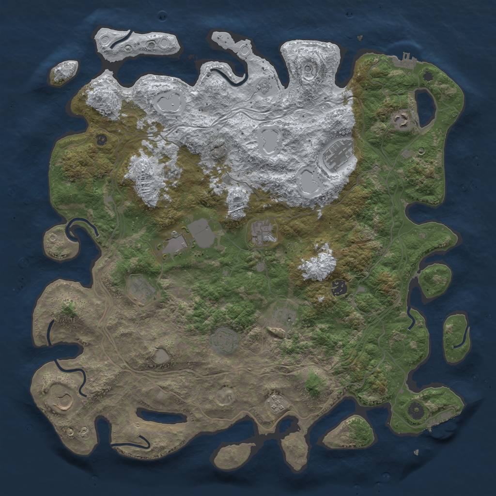 Rust Map: Procedural Map, Size: 4500, Seed: 6195814, 19 Monuments