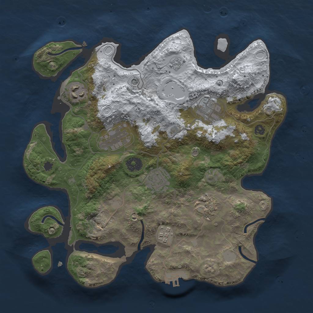 Rust Map: Procedural Map, Size: 3000, Seed: 439982153, 14 Monuments