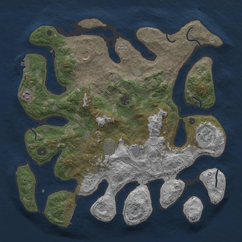 Rust Map: Procedural Map, Size: 4000, Seed: 198353, 15 Monuments