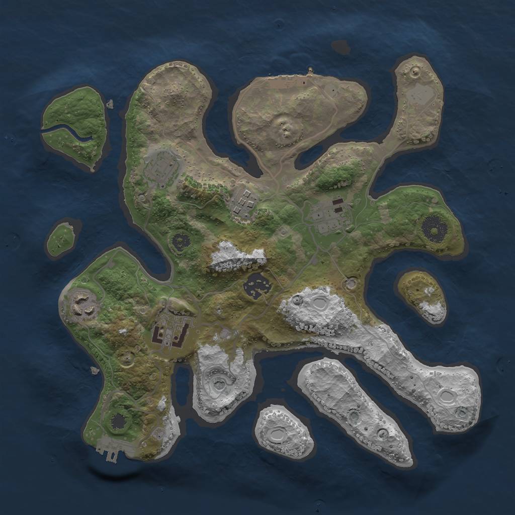 Rust Map: Procedural Map, Size: 3000, Seed: 1523853428, 14 Monuments