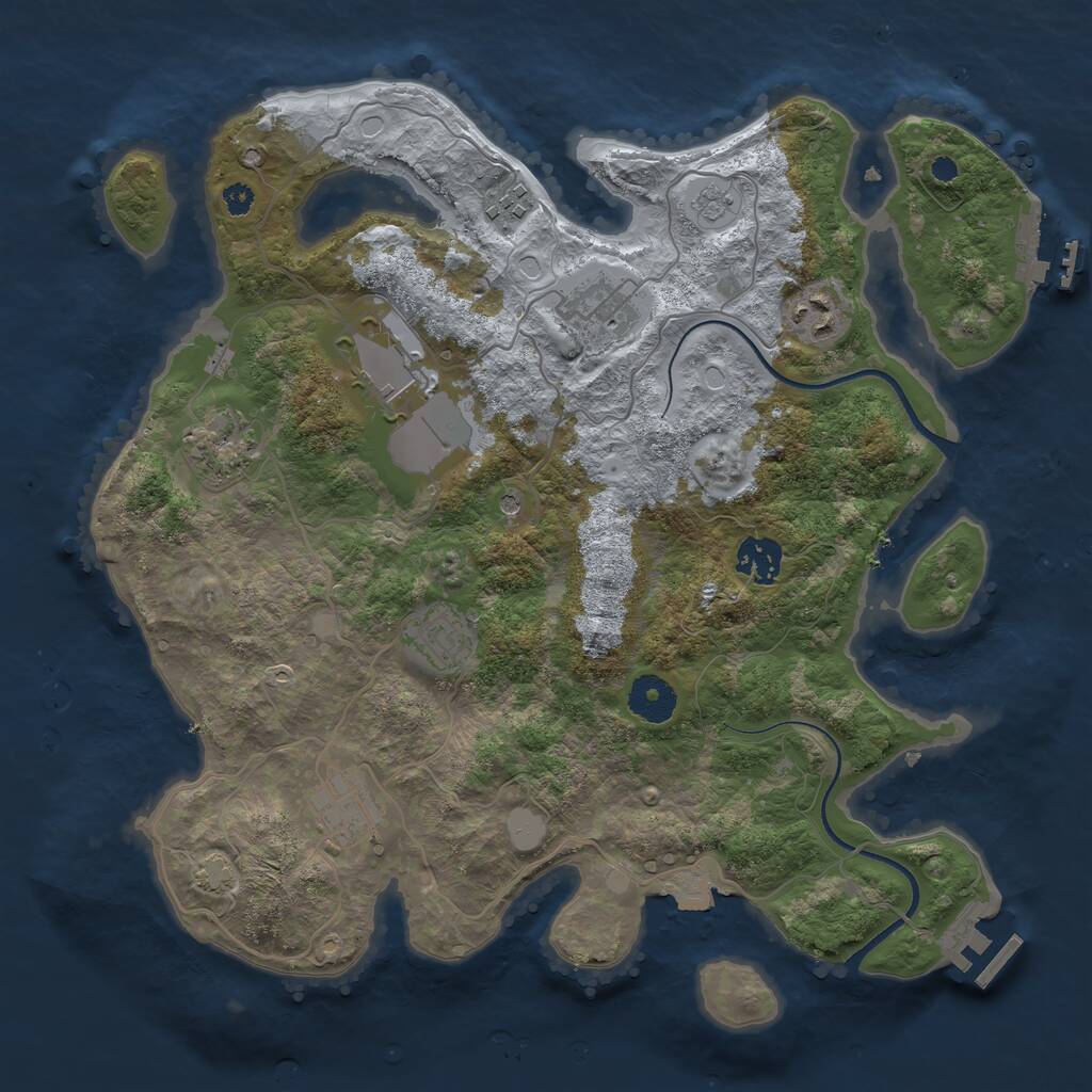 Rust Map: Procedural Map, Size: 3500, Seed: 5410186, 14 Monuments