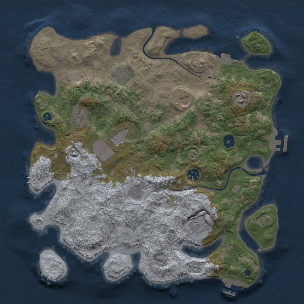 Rust Map: Procedural Map, Size: 3700, Seed: 26917, 15 Monuments