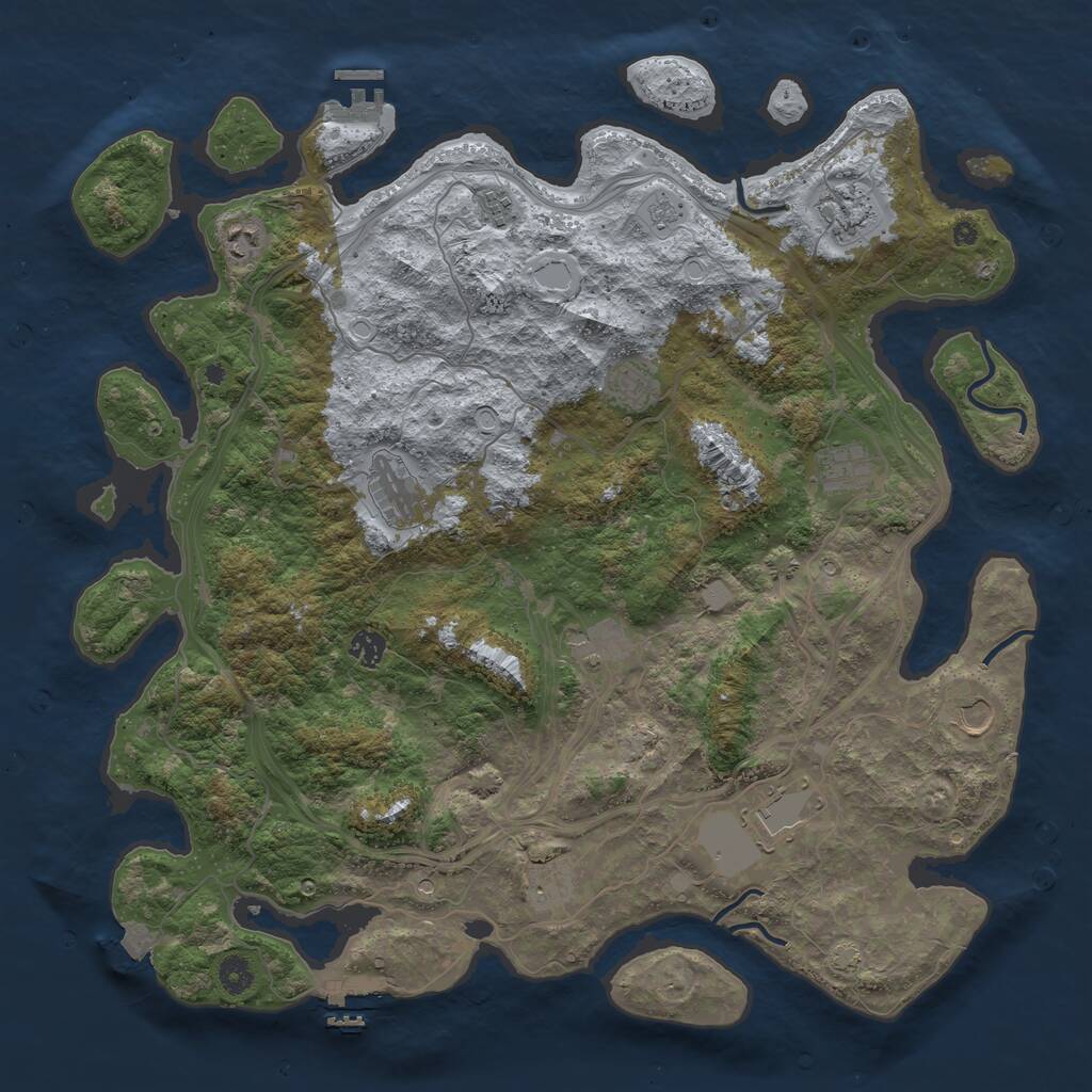 Rust Map: Procedural Map, Size: 4500, Seed: 2684282, 17 Monuments