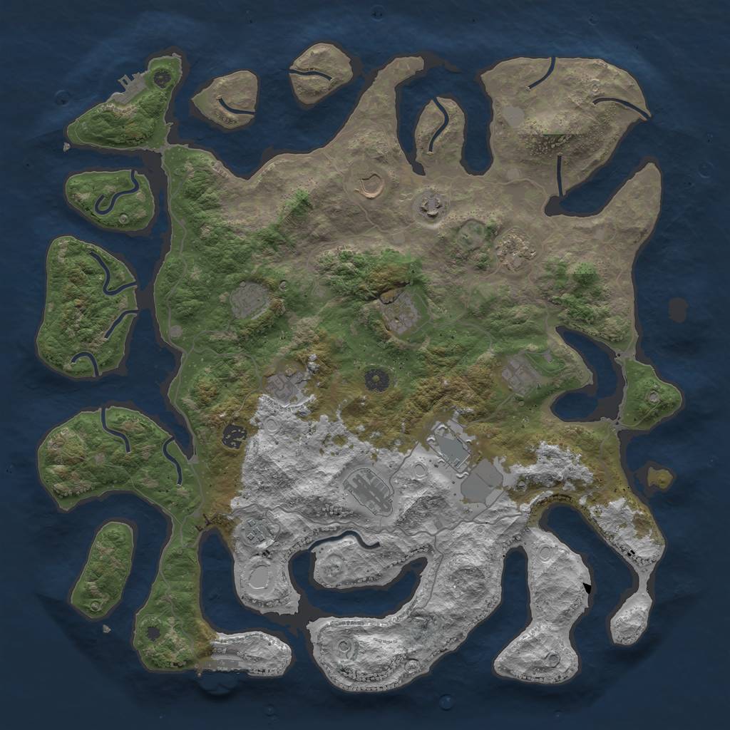 Rust Map: Procedural Map, Size: 4500, Seed: 1465969, 19 Monuments