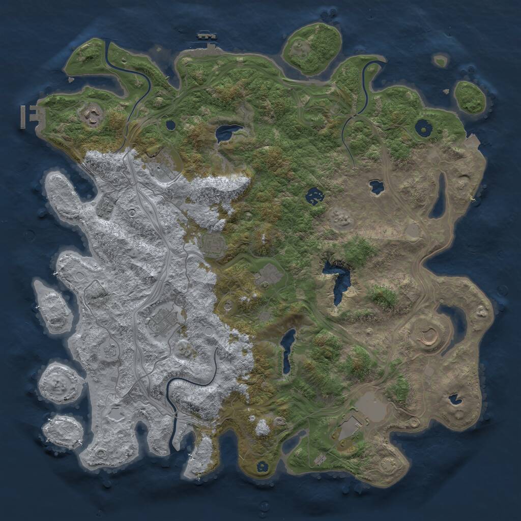 Rust Map: Procedural Map, Size: 4500, Seed: 5366133, 15 Monuments