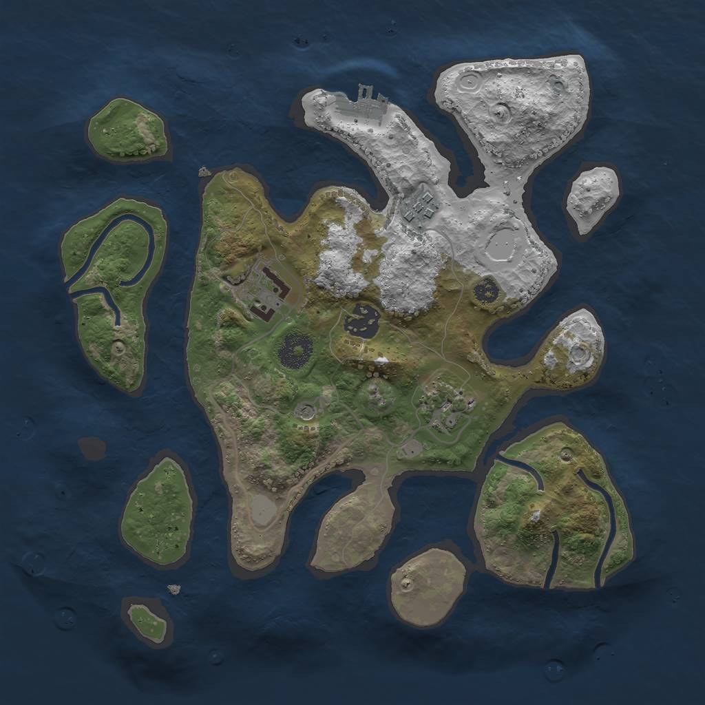 Rust Map: Procedural Map, Size: 3000, Seed: 92638550, 11 Monuments