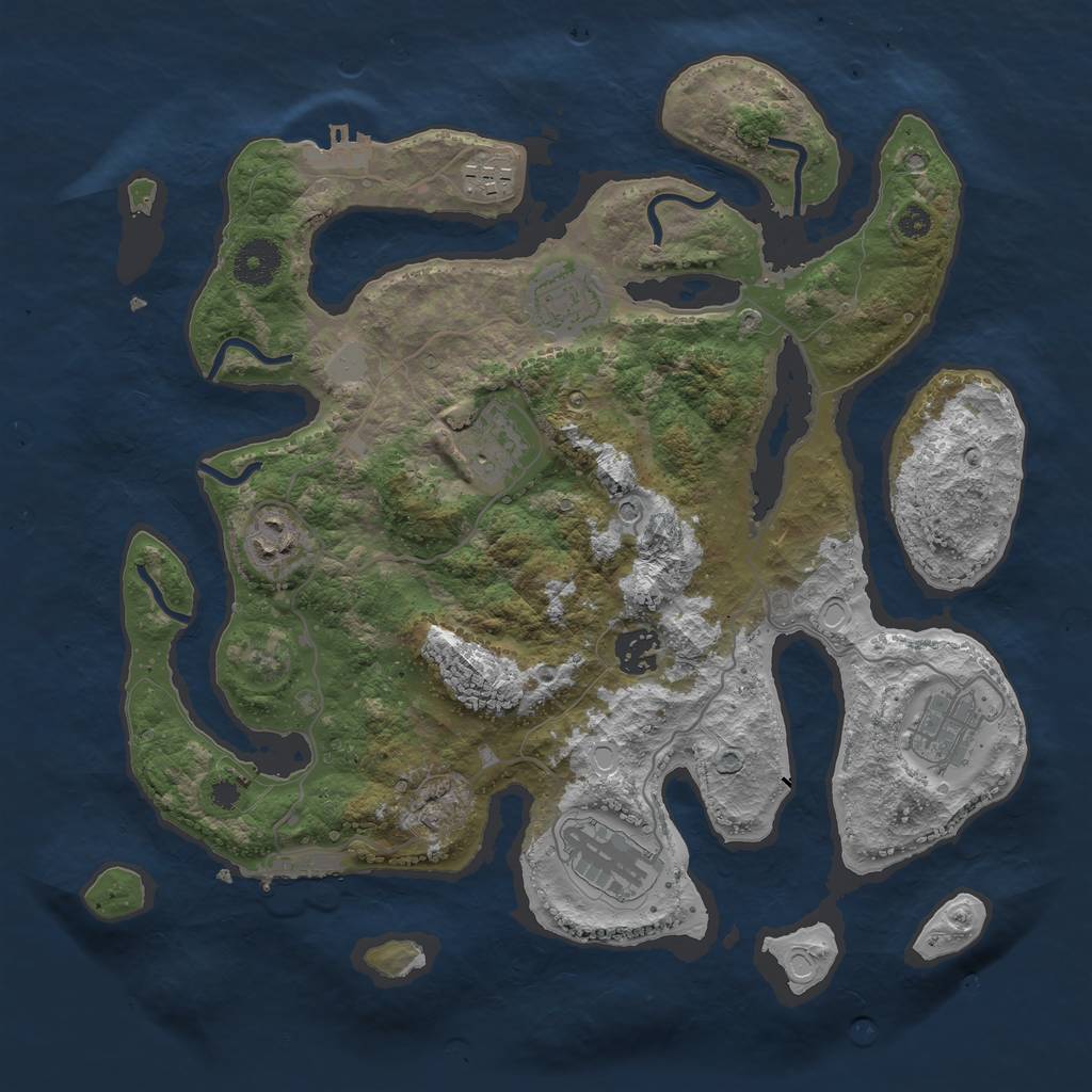 Rust Map: Procedural Map, Size: 3500, Seed: 142129763, 15 Monuments