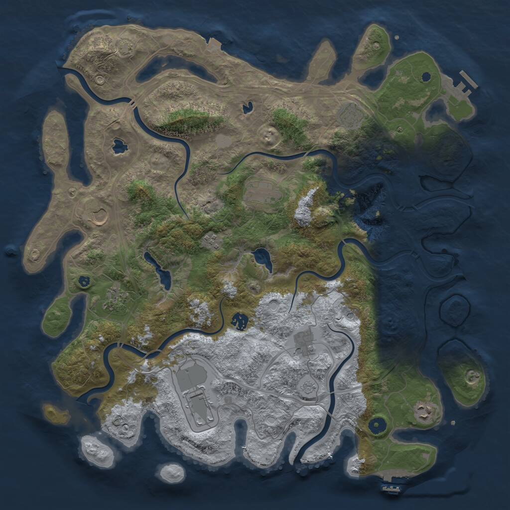 Rust Map: Procedural Map, Size: 4500, Seed: 4570482, 15 Monuments