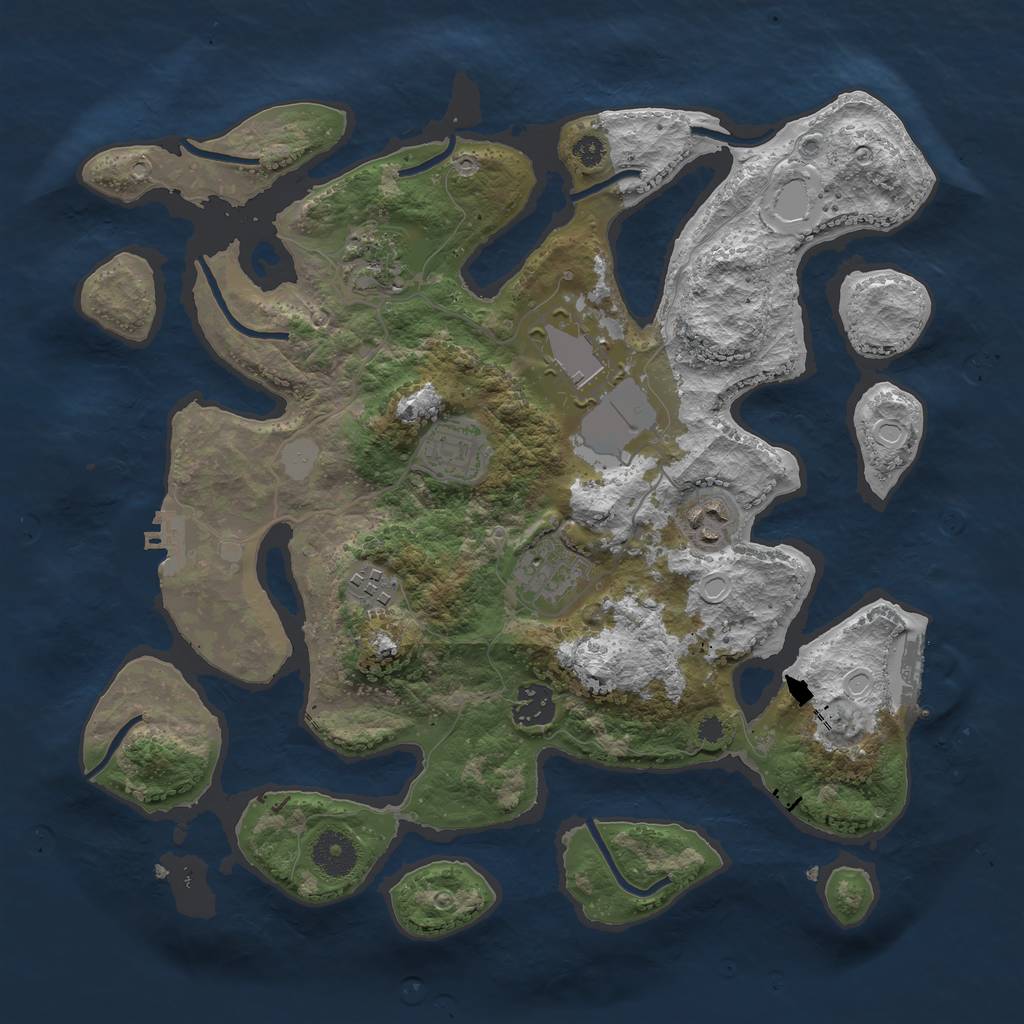Rust Map: Procedural Map, Size: 3500, Seed: 1126105, 14 Monuments