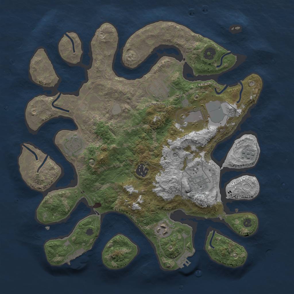 Rust Map: Procedural Map, Size: 3550, Seed: 476596, 15 Monuments