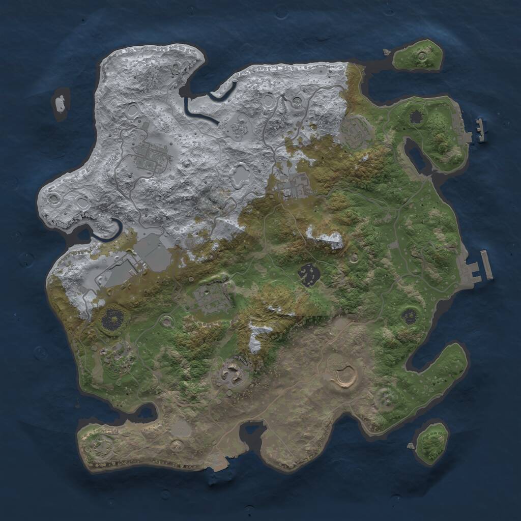 Rust Map: Procedural Map, Size: 3550, Seed: 892963, 15 Monuments