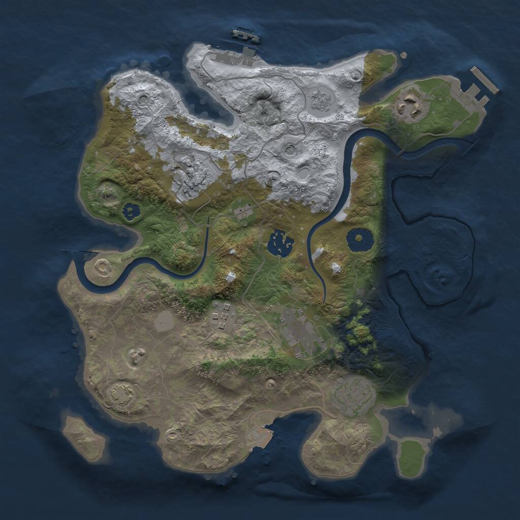 Rust Map: Procedural Map, Size: 3000, Seed: 478647, 12 Monuments
