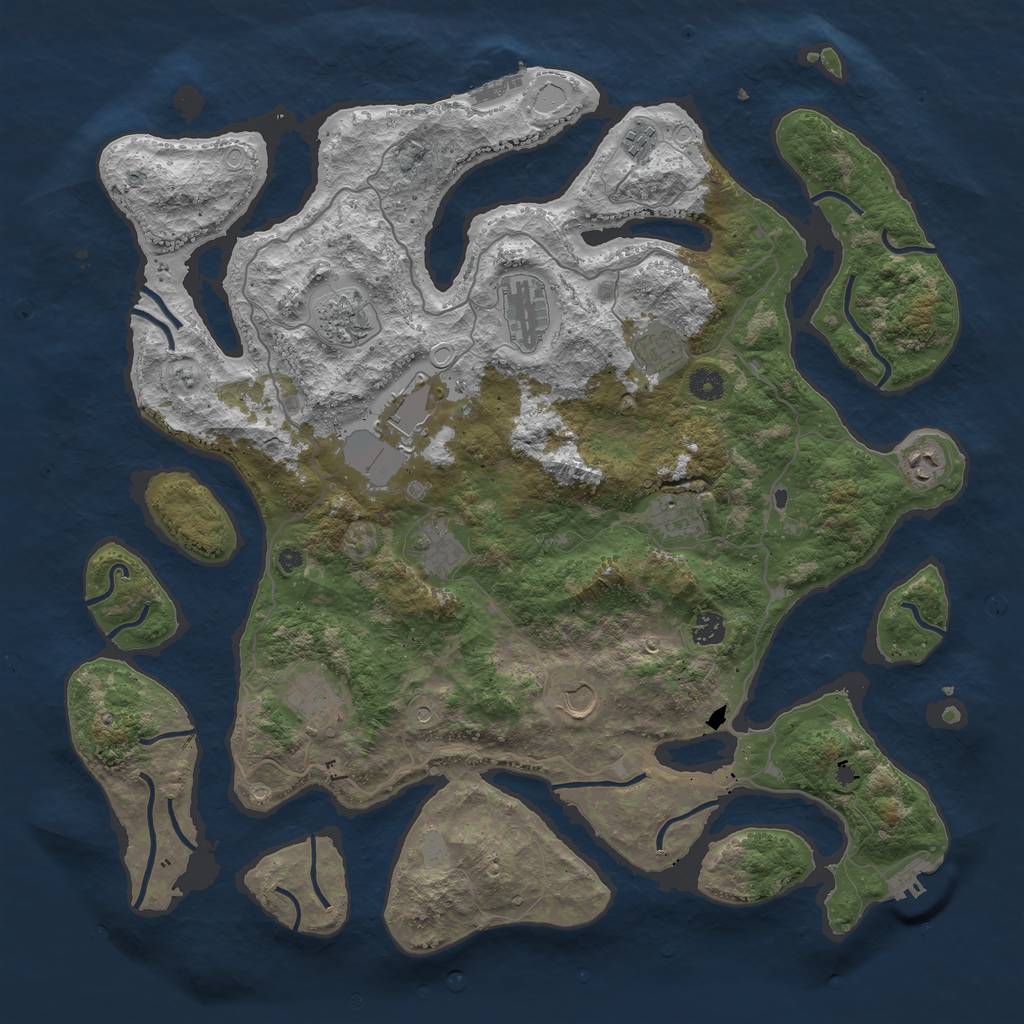 Rust Map: Procedural Map, Size: 4500, Seed: 3352019, 19 Monuments