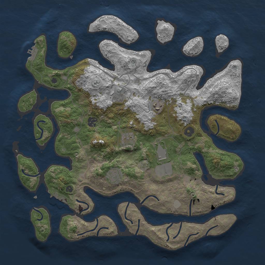 Rust Map: Procedural Map, Size: 4000, Seed: 241617, 15 Monuments