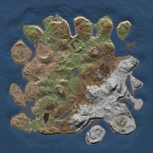 Thumbnail Rust Map: Procedural Map, Size: 3500, Seed: 44, 14 Monuments