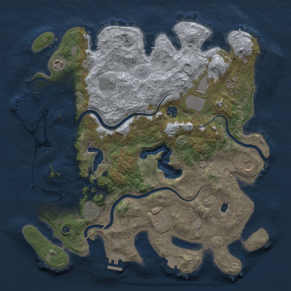 Rust Map: Procedural Map, Size: 4000, Seed: 826187, 15 Monuments