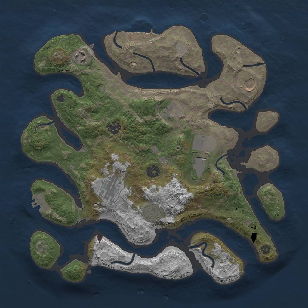 Rust Map: Procedural Map, Size: 3500, Seed: 4586164, 15 Monuments