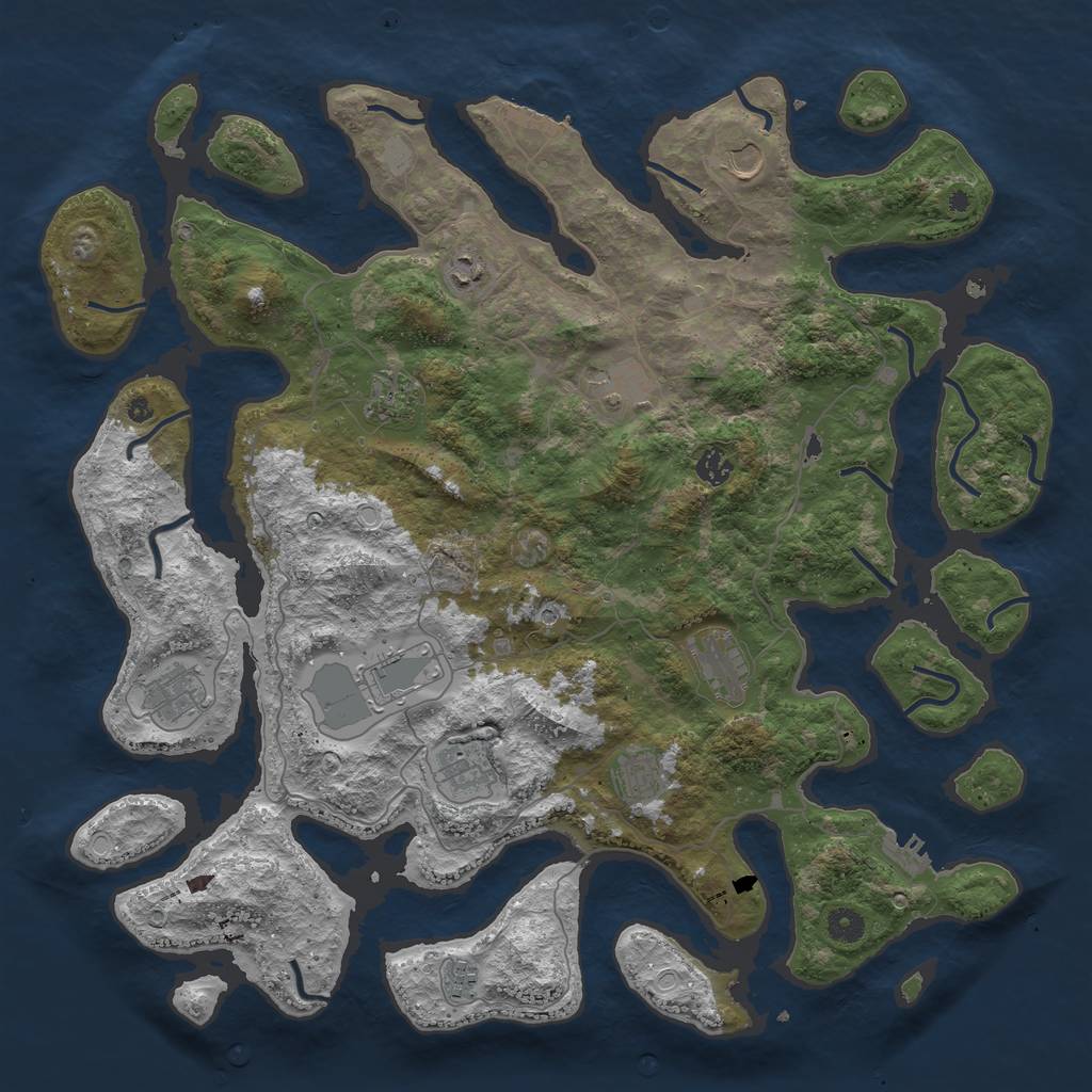 Rust Map: Procedural Map, Size: 4500, Seed: 2959674, 19 Monuments