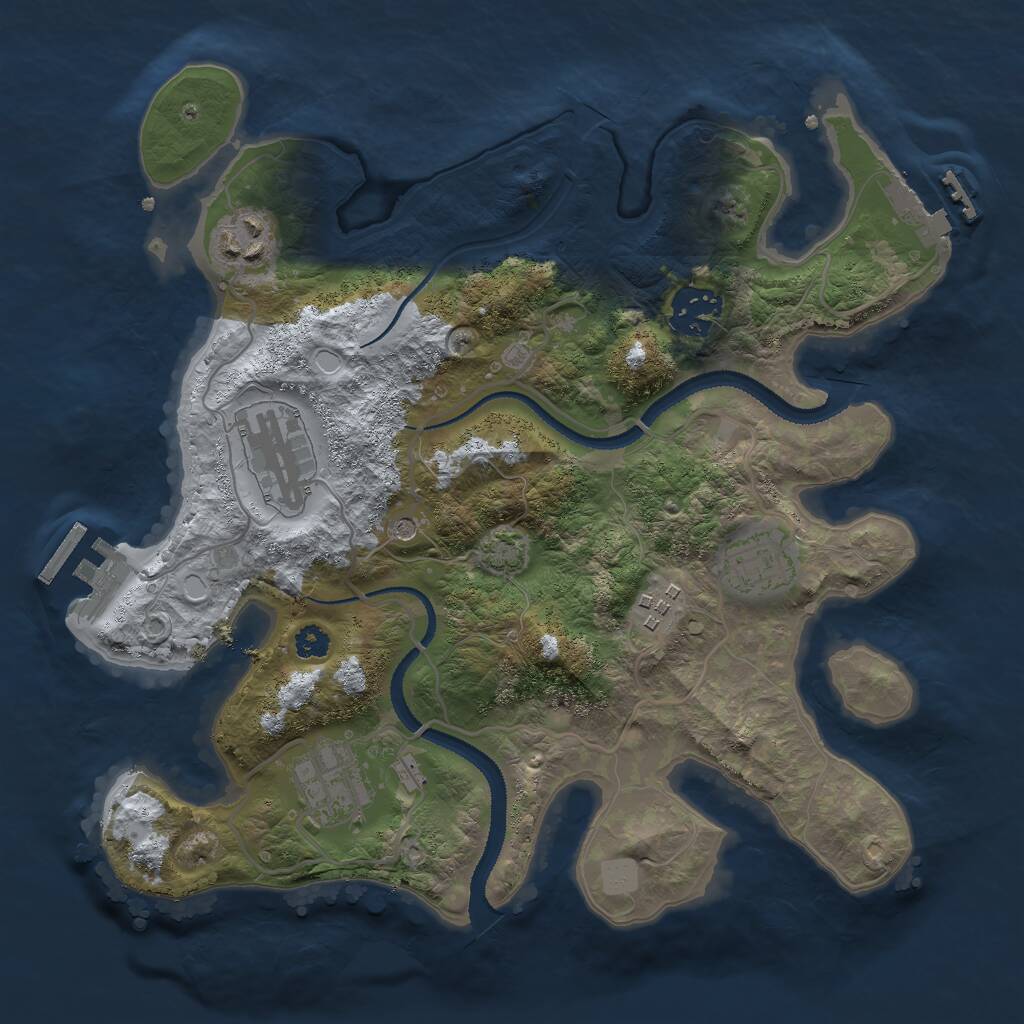 Rust Map: Procedural Map, Size: 3000, Seed: 365230, 11 Monuments