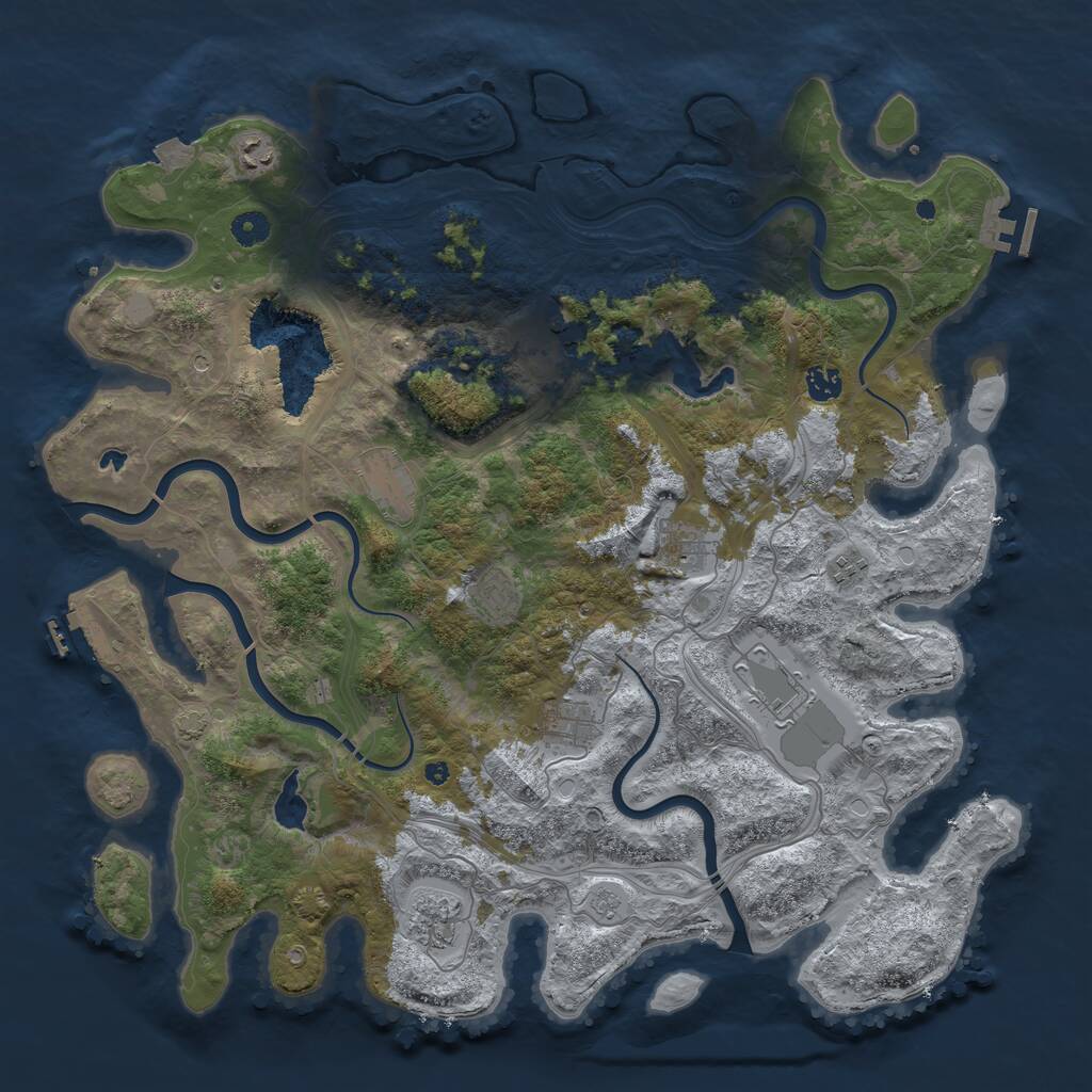 Rust Map: Procedural Map, Size: 4500, Seed: 1158065, 16 Monuments