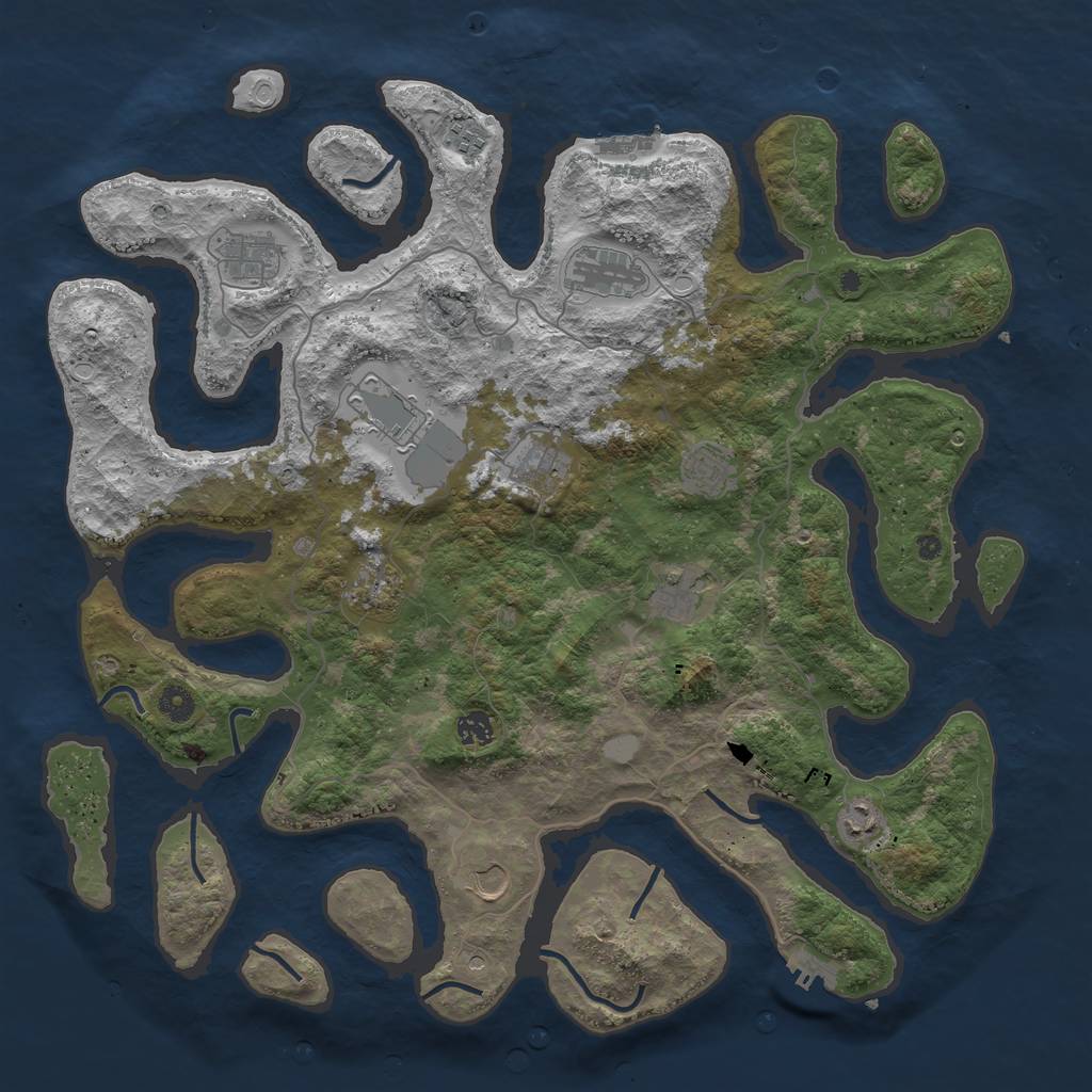 Rust Map: Procedural Map, Size: 4500, Seed: 497417470, 19 Monuments
