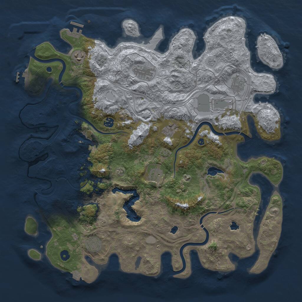 Rust Map: Procedural Map, Size: 4500, Seed: 6138601, 15 Monuments