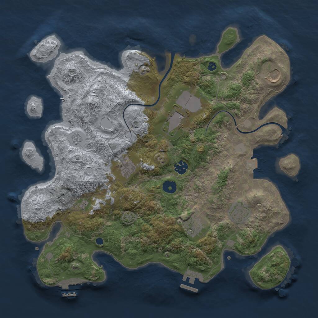 Rust Map: Procedural Map, Size: 3550, Seed: 948555, 11 Monuments