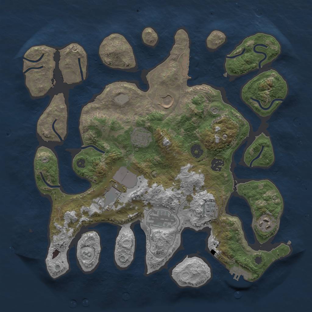 Rust Map: Procedural Map, Size: 3550, Seed: 436326, 15 Monuments