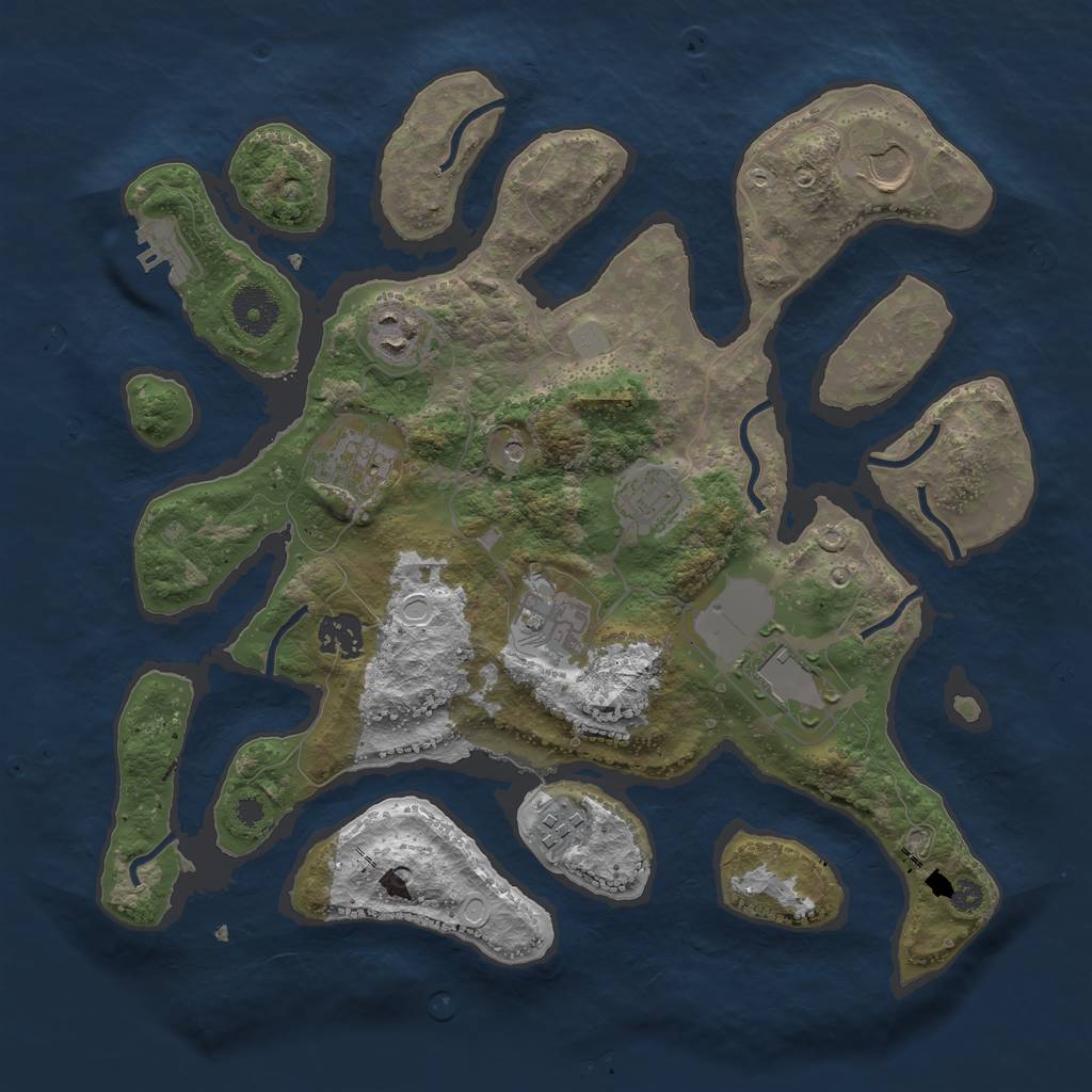 Rust Map: Procedural Map, Size: 3500, Seed: 4980185, 15 Monuments