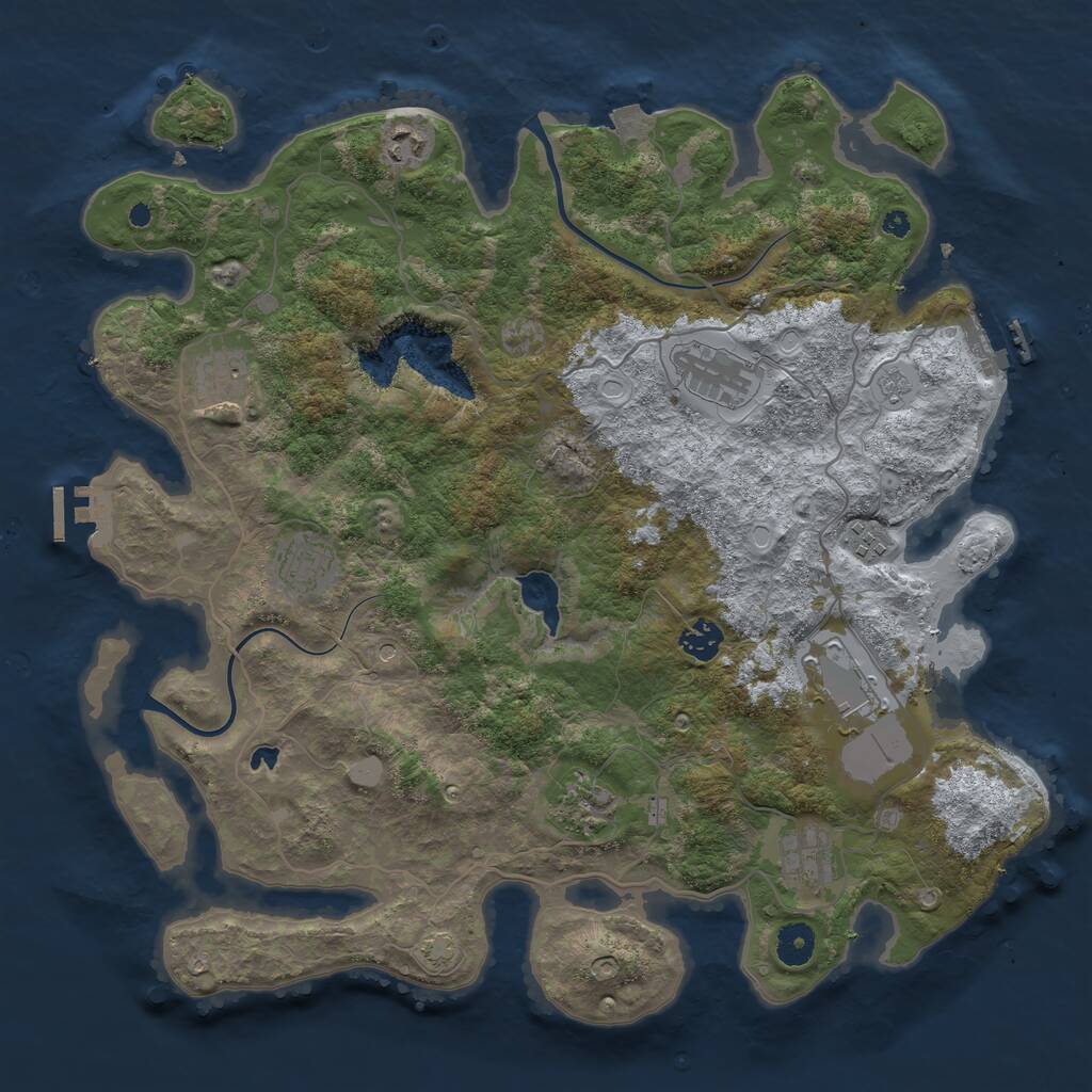 Rust Map: Procedural Map, Size: 4000, Seed: 645979, 15 Monuments