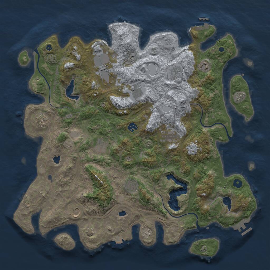 Rust Map: Procedural Map, Size: 4500, Seed: 5238020, 17 Monuments