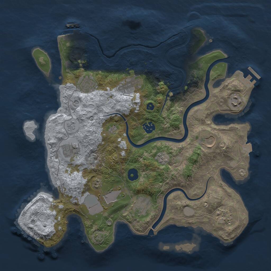 Rust Map: Procedural Map, Size: 3500, Seed: 4849610, 16 Monuments
