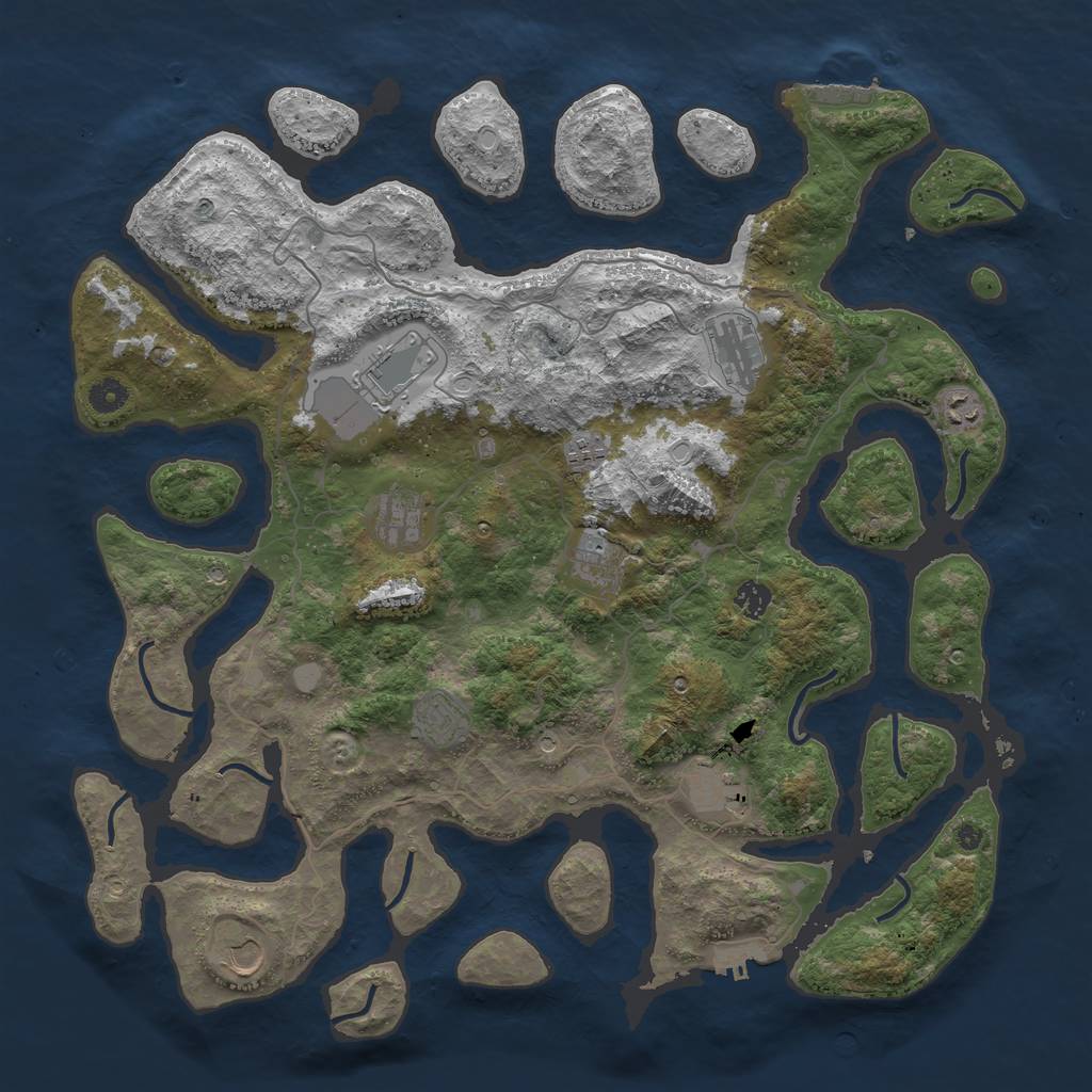 Rust Map: Procedural Map, Size: 4500, Seed: 6007417, 18 Monuments