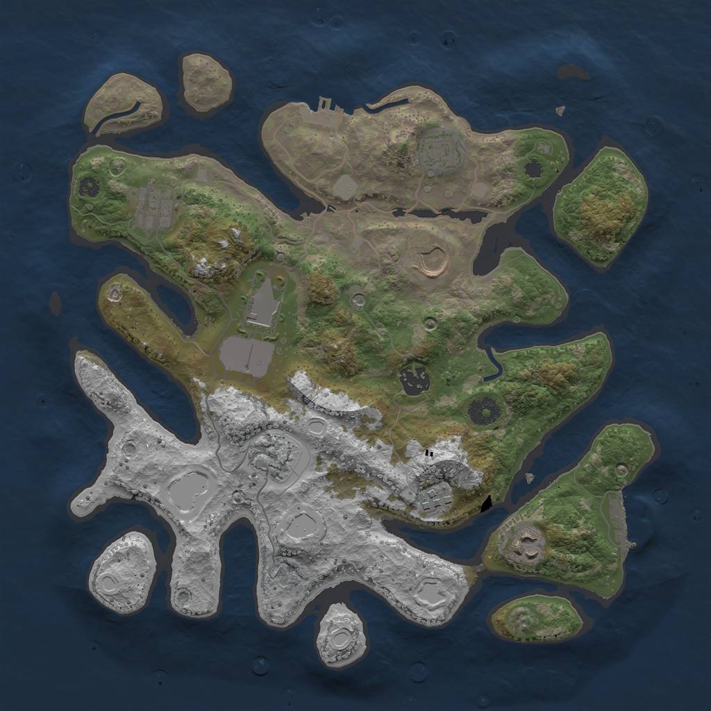 Rust Map: Procedural Map, Size: 3550, Seed: 946777, 16 Monuments