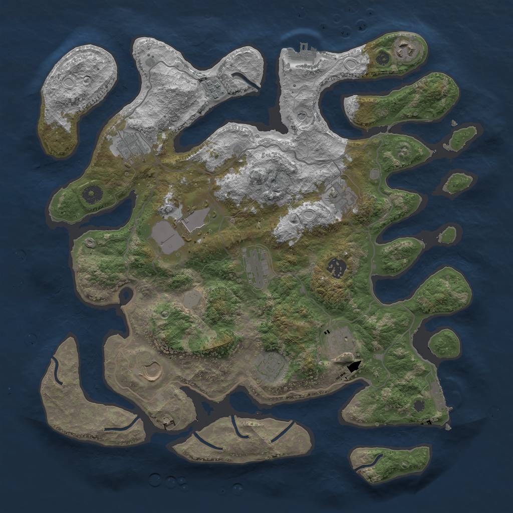 Rust Map: Procedural Map, Size: 4000, Seed: 376314, 18 Monuments