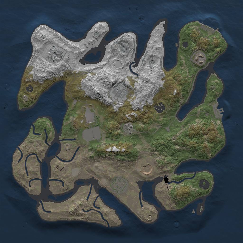 Rust Map: Procedural Map, Size: 3500, Seed: 20220124, 16 Monuments