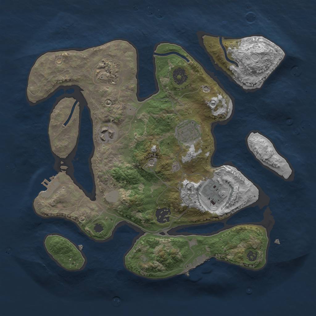 Rust Map: Procedural Map, Size: 3000, Seed: 107908, 13 Monuments