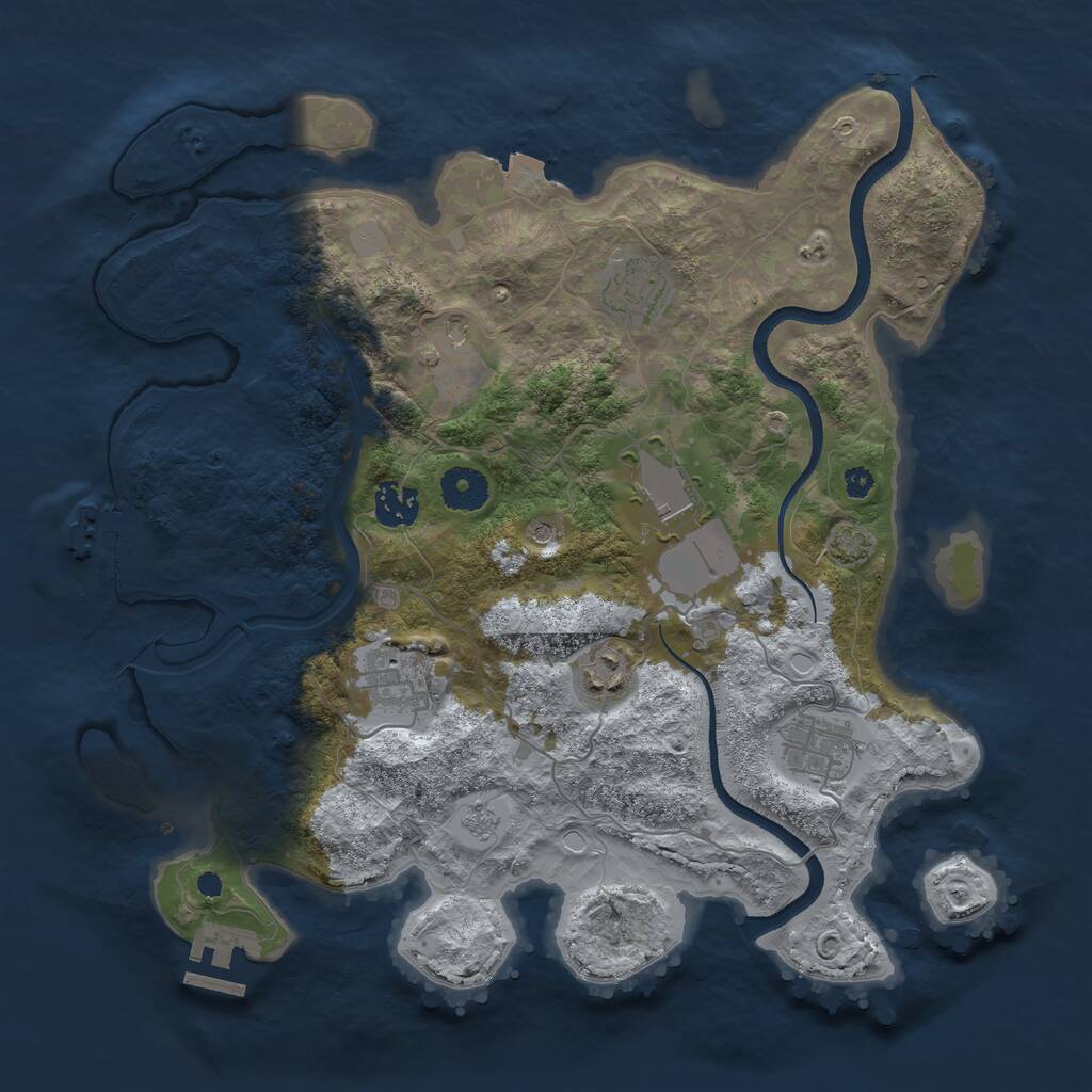 Rust Map: Procedural Map, Size: 3550, Seed: 356024, 13 Monuments