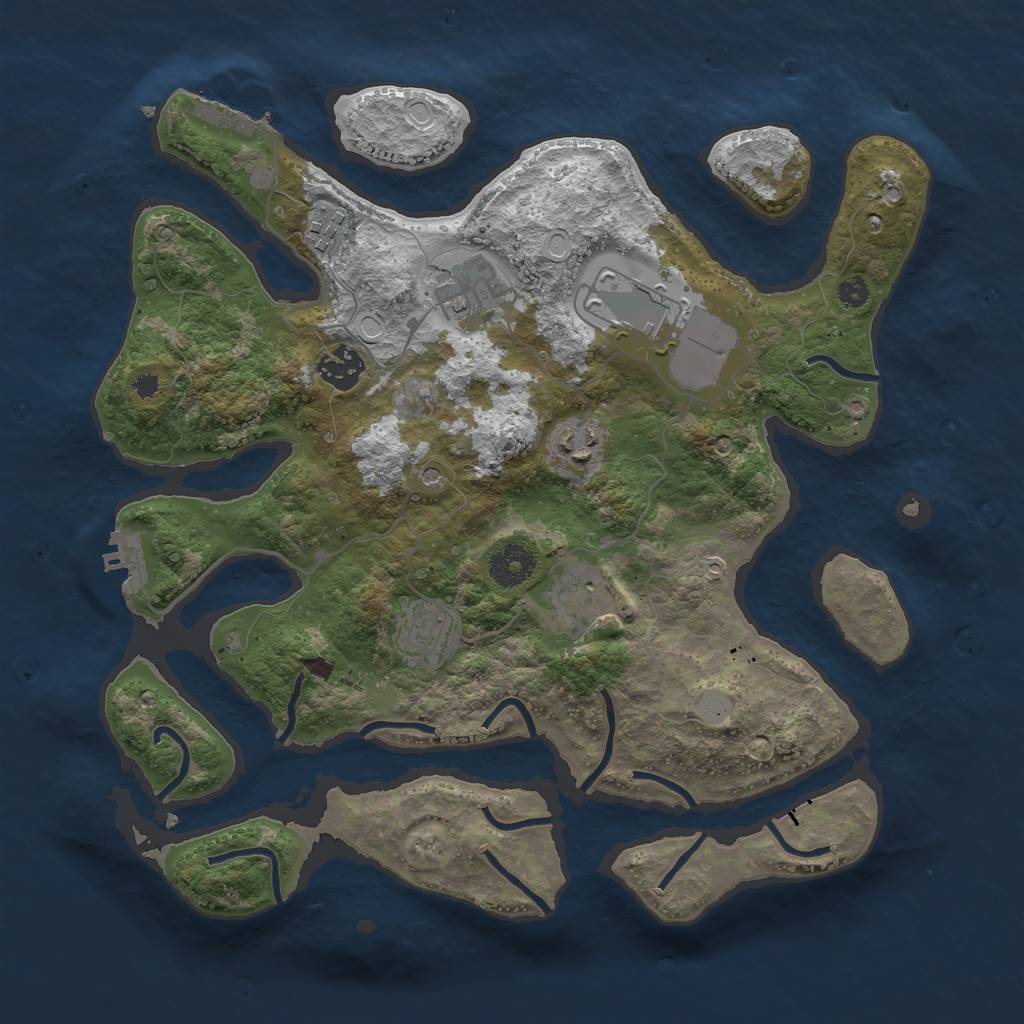 Rust Map: Procedural Map, Size: 3500, Seed: 1354288, 15 Monuments