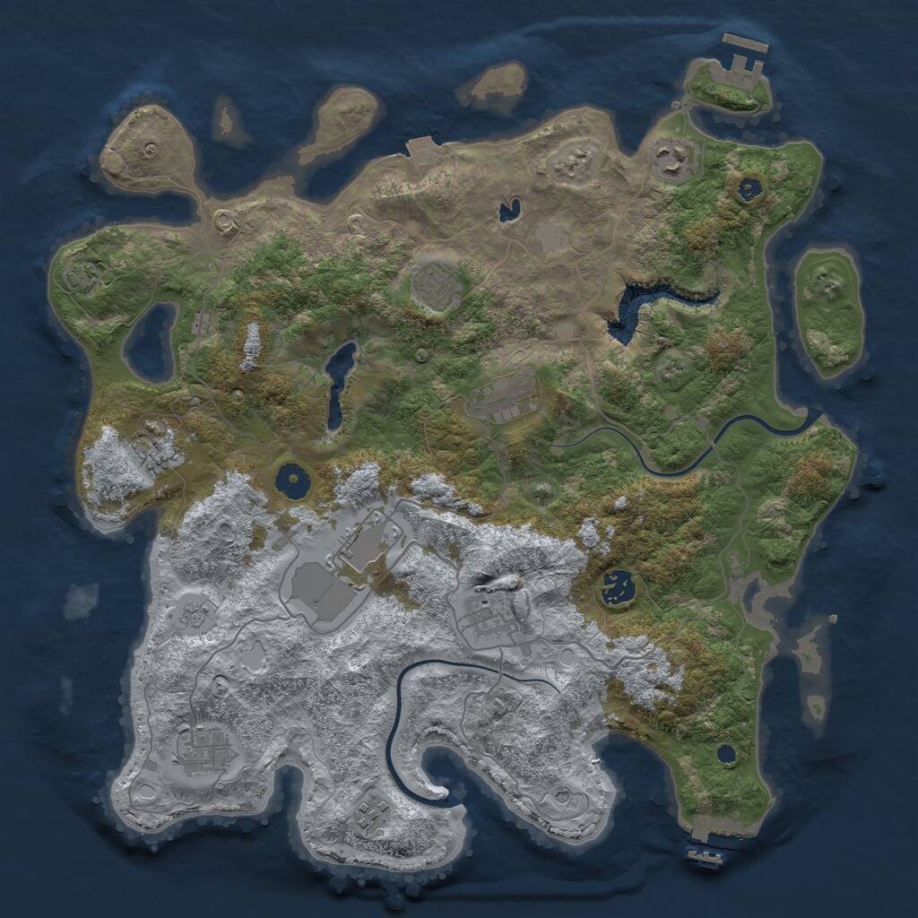 Rust Map: Procedural Map, Size: 4000, Seed: 181459, 15 Monuments