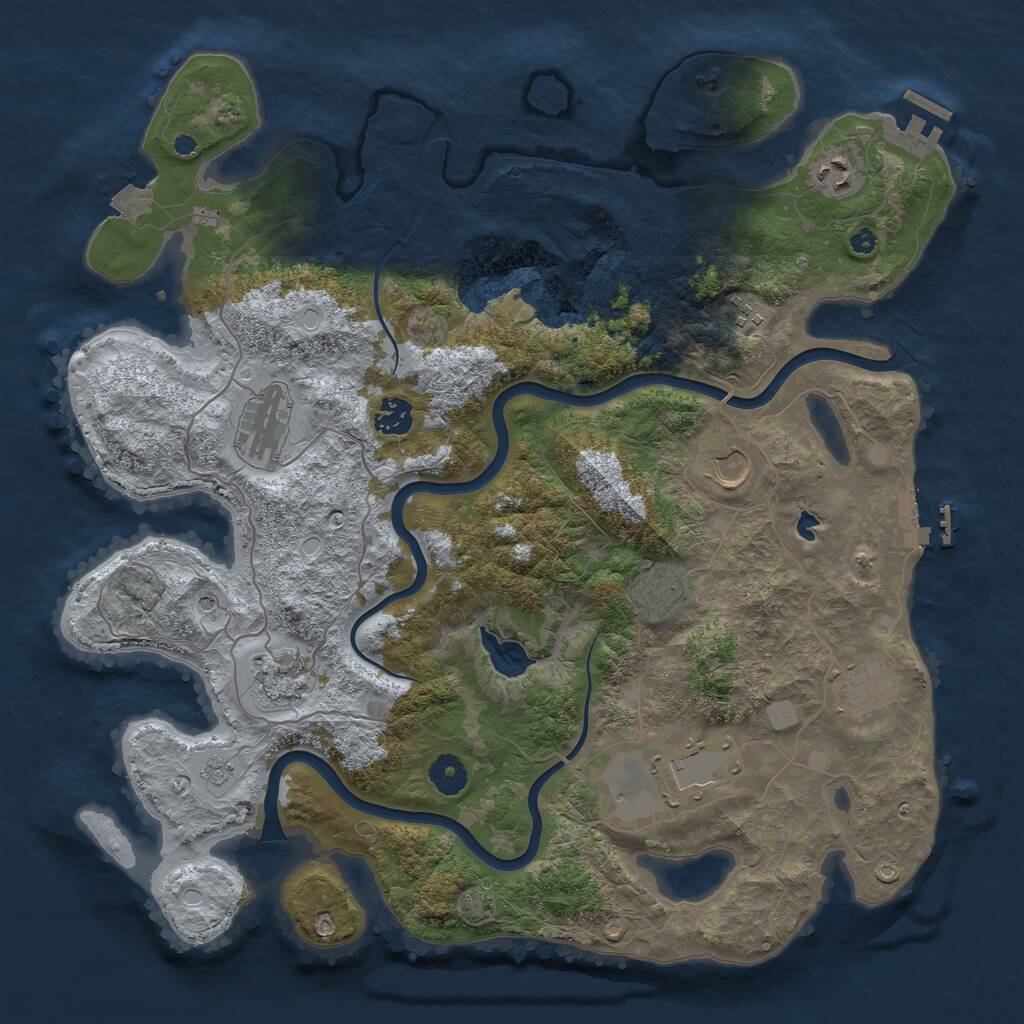 Rust Map: Procedural Map, Size: 4000, Seed: 1485361085, 15 Monuments
