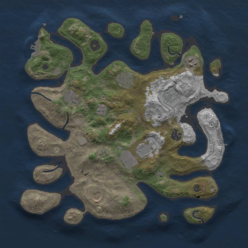 Rust Map: Procedural Map, Size: 3550, Seed: 892142, 16 Monuments