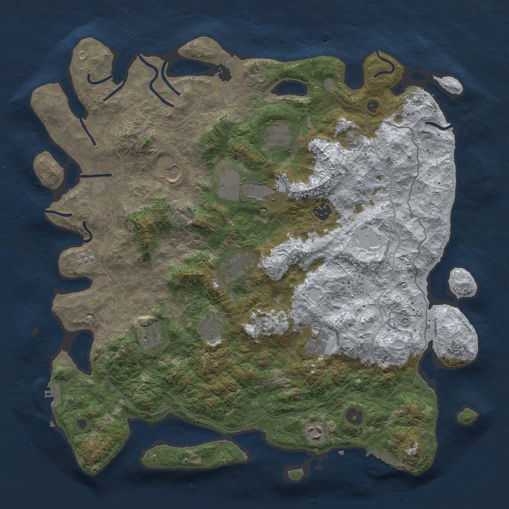 Rust Map: Procedural Map, Size: 4500, Seed: 6134892, 19 Monuments