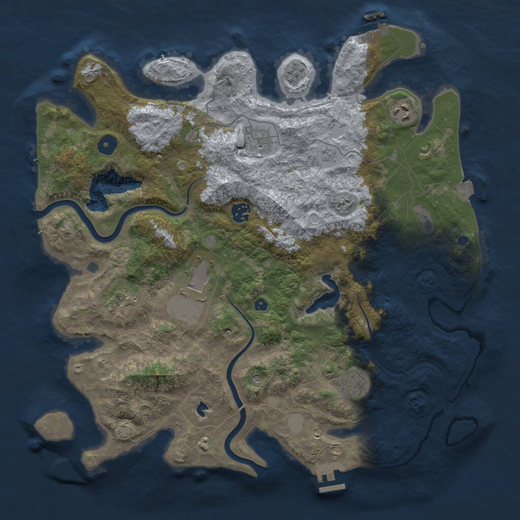 Rust Map: Procedural Map, Size: 4000, Seed: 13086, 13 Monuments